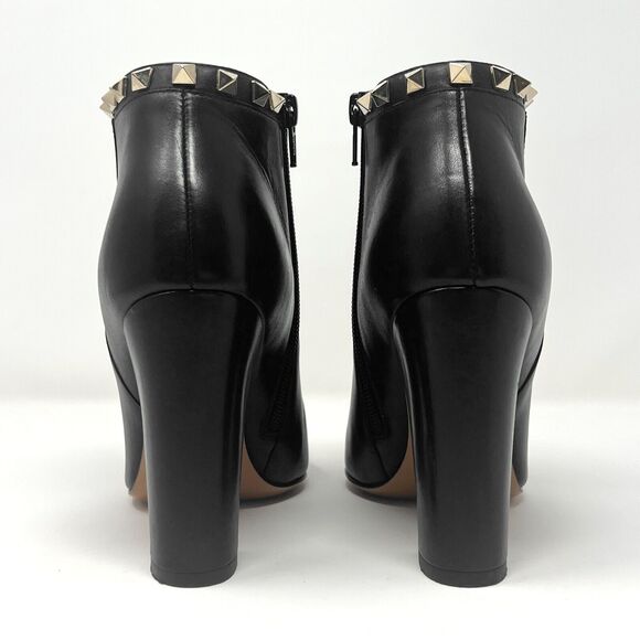 Valentino Garavani Black Rockstud Leather Ankle Boots – Size 37.5 - Picture 5 of 10